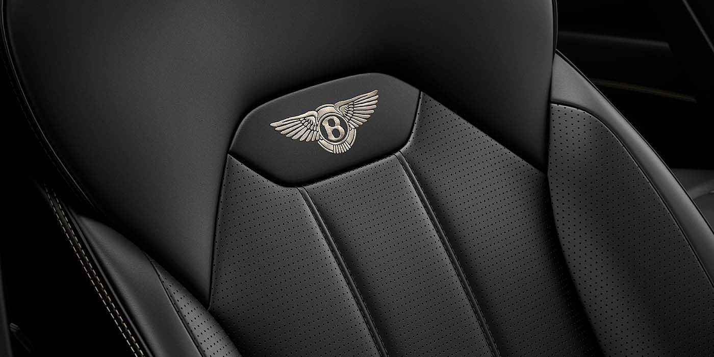 Bentley Barcelona Bentley Bentayga EWB SUV Beluga black leather seat detail