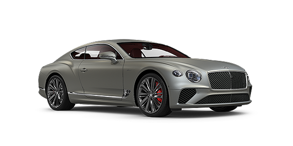 Bentley Barcelona Bentley GT Speed coupe in Extreme Silver paint front 34