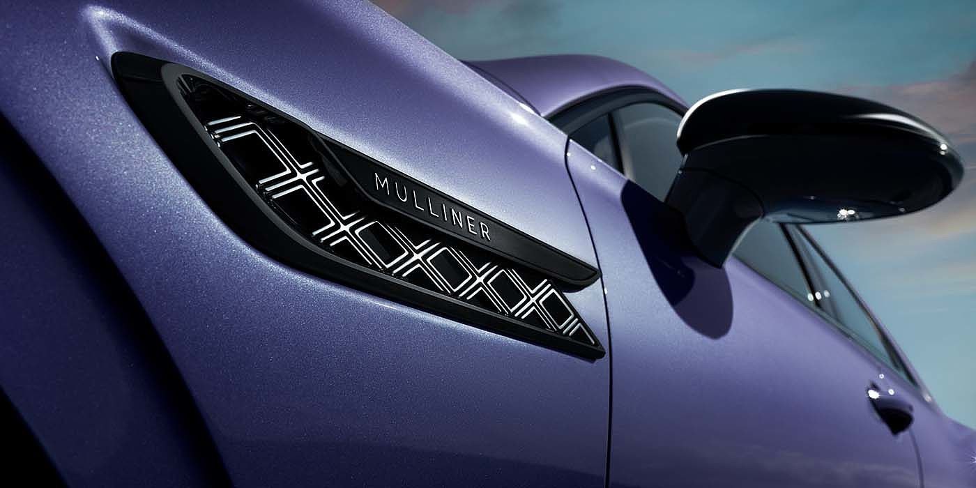 Bentley Barcelona Bentley Flying Spur Mulliner in Tanzanite Purple paint with Blackline Specification wing vent