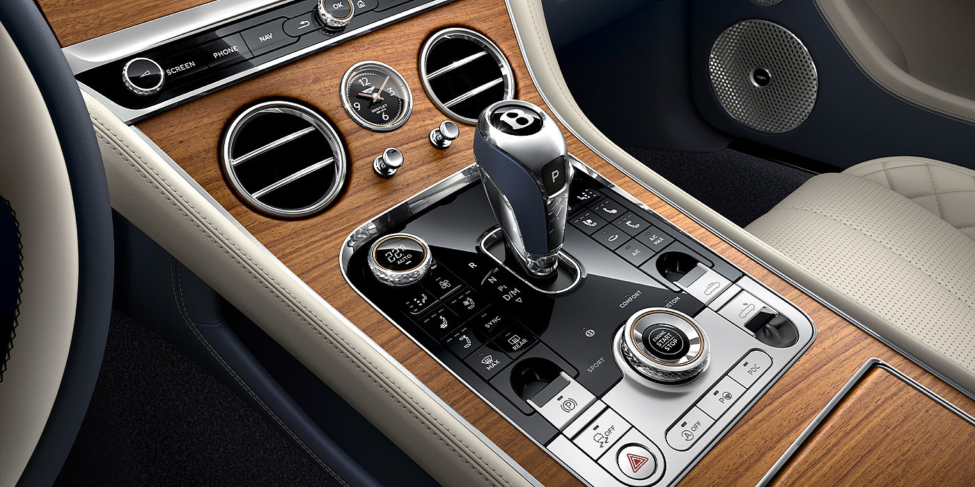 Bentley Barcelona Bentley Continental GTC Azure convertible front interior console detail